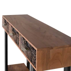 Wohnen Konsolentisch mit Schnitzerei und Lack - Marcel