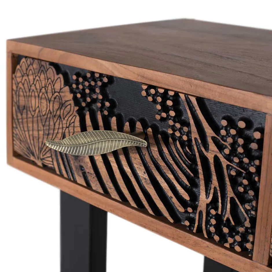 Wohnen Konsolentisch mit Schnitzerei und Lack - Marcel