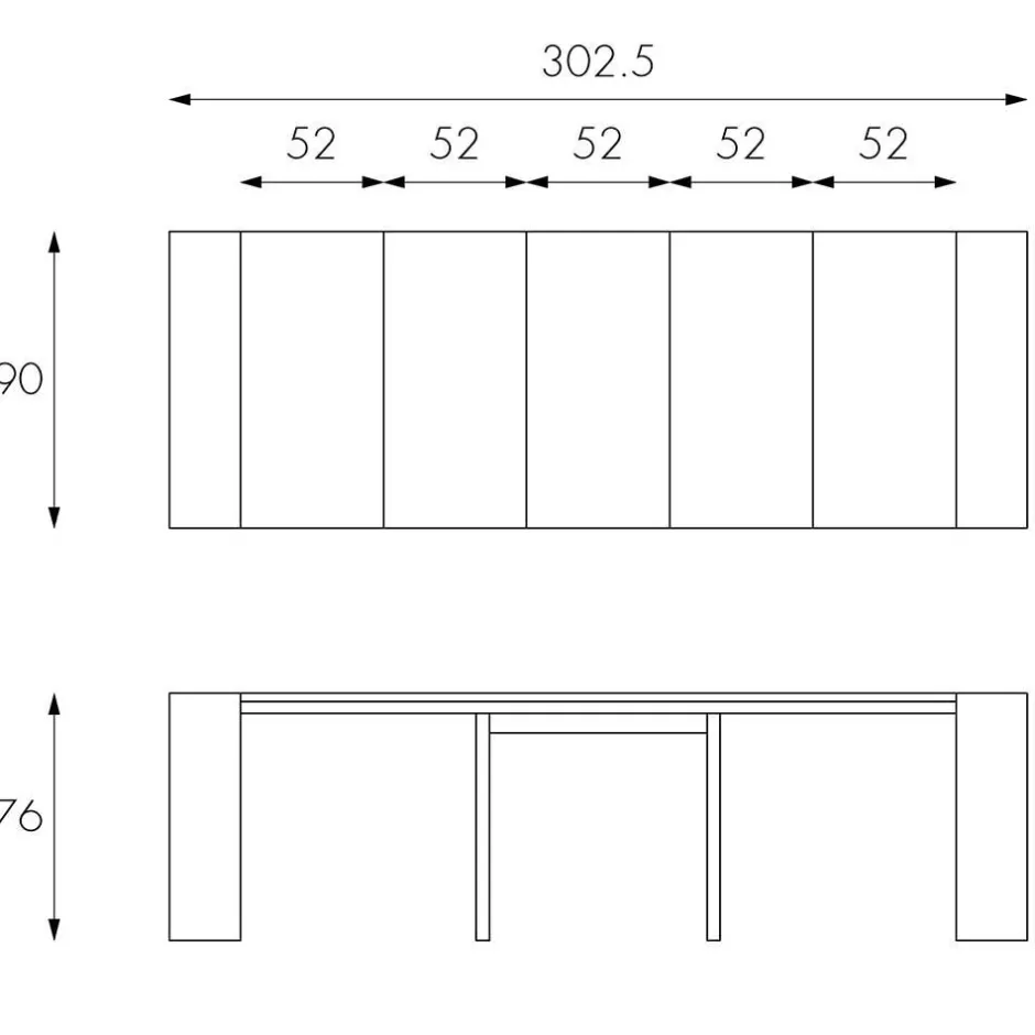 Konsolentisch verlängerbar als großer Esstisch Sumilar in Schwarz^Wohnen Discount