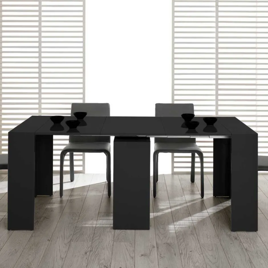Konsolentisch verlängerbar als großer Esstisch Sumilar in Schwarz^Wohnen Discount