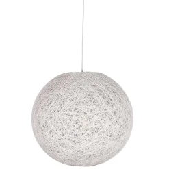 Wohnen Kugelleuchte aus Flachs Gewebe in Weiß - Peso