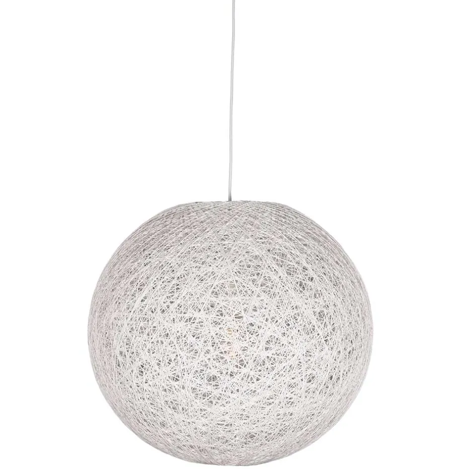 Wohnen Kugelleuchte aus Flachs Gewebe in Weiß - Peso