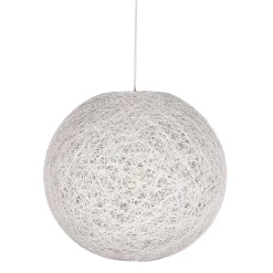 Wohnen Kugelleuchte aus Flachs Gewebe in Weiß - Peso