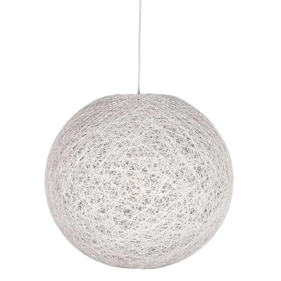 Wohnen Kugelleuchte aus Flachs Gewebe in Weiß - Peso