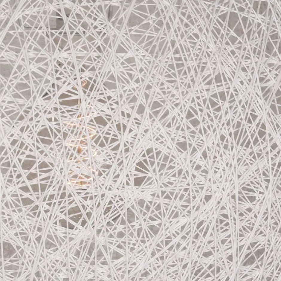 Wohnen Kugelleuchte aus Flachs Gewebe in Weiß - Peso