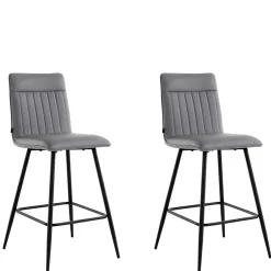 Kunstleder Barstühle in Grau - Eleganto (2er Set)^Wohnen Discount