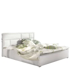 Wohnen Kunstleder Doppelbett in Weiß - Vagos