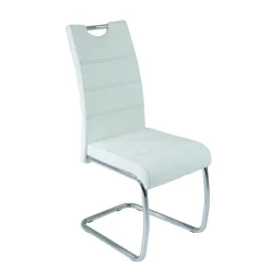 Wohnen Kunstleder Esszimmer Stühle in Weiß - Mengiz (Set)