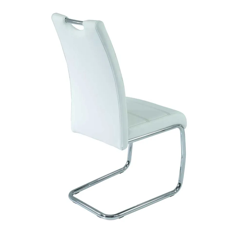 Wohnen Kunstleder Esszimmer Stühle in Weiß - Mengiz (Set)