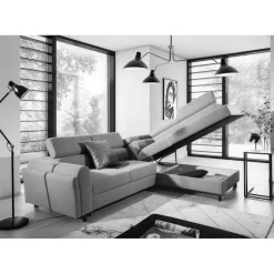 Kunstleder Funktionscouch in Schwarz - Ilmany^Wohnen Discount