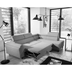 Kunstleder Funktionscouch in Schwarz - Ilmany^Wohnen Discount