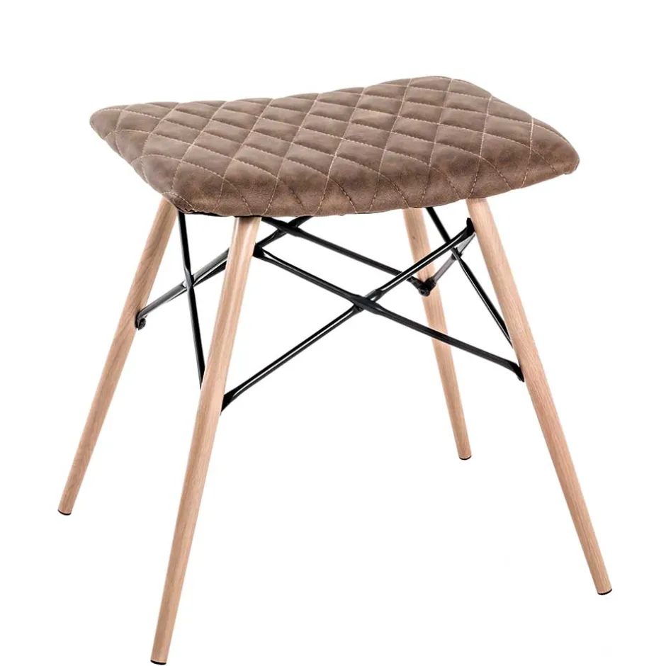 Wohnen Kunstleder Hocker im Skandi Design - Arianno