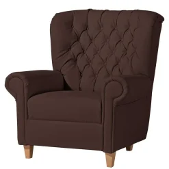 Kunstleder Ohrensessel in Braun - Ziller^Wohnen New