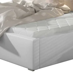 Wohnen Kunstleder Polsterbett in Weiß - Compadro