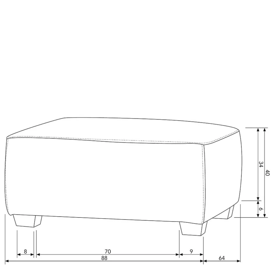 Kunstleder Polsterhocker 88x40x64 cm - Olterva^Wohnen Clearance