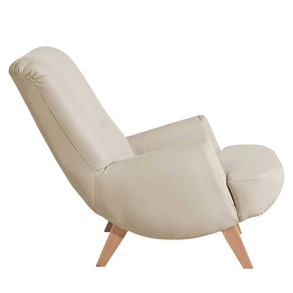 Wohnen Kunstleder Polstersessel in Cremefarben - Durango