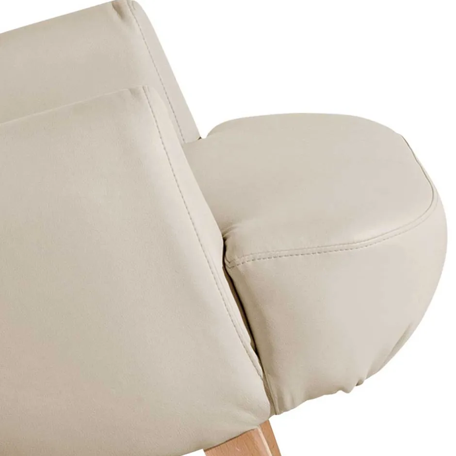 Wohnen Kunstleder Polstersessel in Cremefarben - Durango