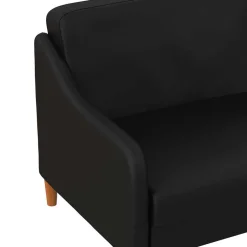 Wohnen Kunstleder Schlafsofa in Schwarz - Marc