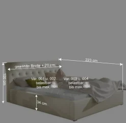 Kunstlederbett in Cremeweiß - Rongon^Wohnen Hot