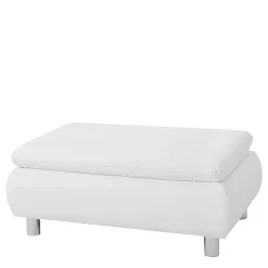 Wohnen Kunstlederhocker in Weiß und Chrom - Niridena