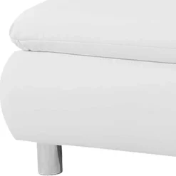 Wohnen Kunstlederhocker in Weiß und Chrom - Niridena