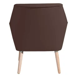 Wohnen Kunstleder-Sessel in Braun und Buche Natur - Astina