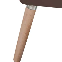 Wohnen Kunstleder-Sessel in Braun und Buche Natur - Astina