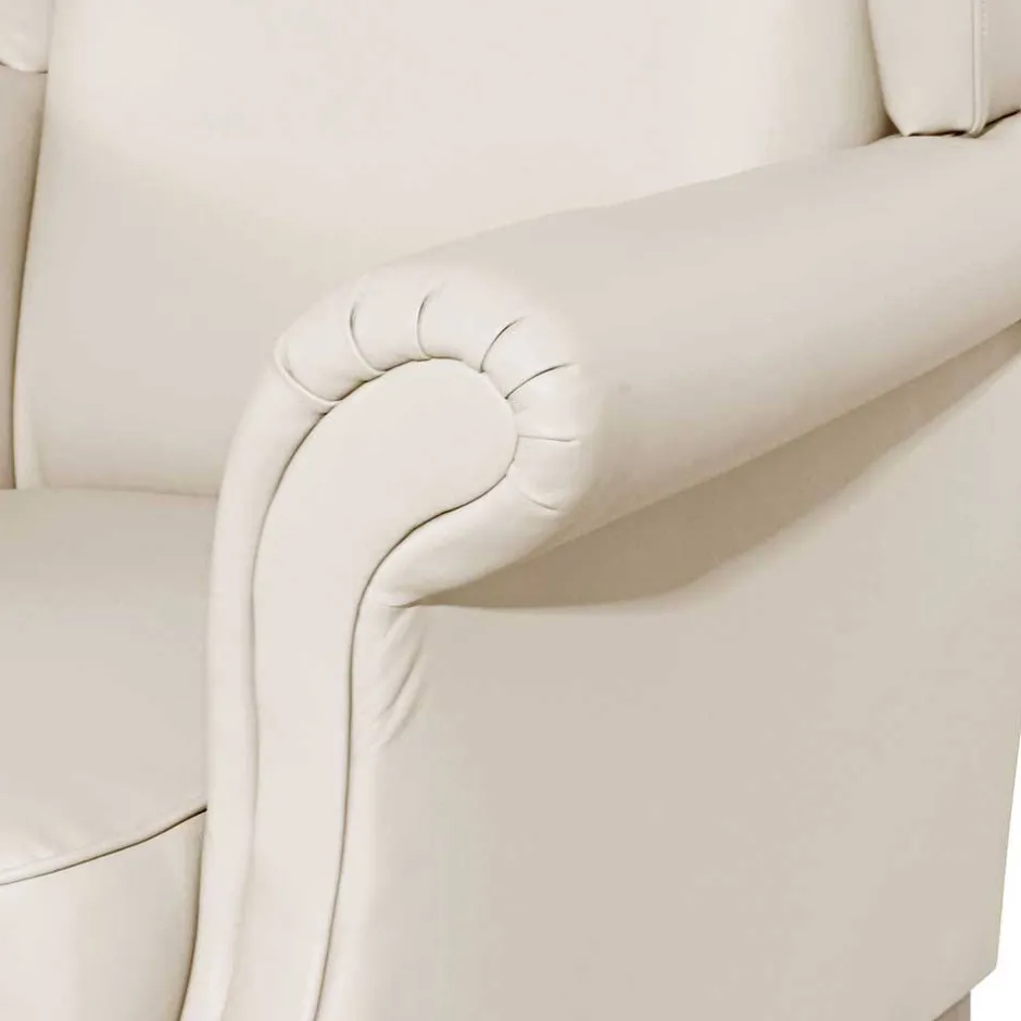 Wohnen Kunstledersessel mit Ohren in Beige - Maduera