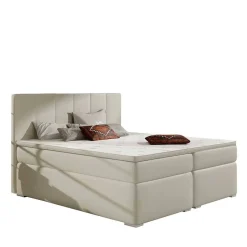 Wohnen Kunstleder-Stauraumbett in Cremeweiß - Olav
