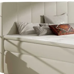 Wohnen Kunstleder-Stauraumbett in Cremeweiß - Olav