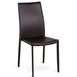 Wohnen Kunstlederstuhl in Braun Badija als Stapelstuhl platzsparend (4er Set)