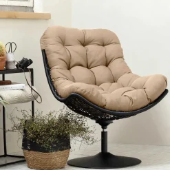 Kunstrattan Drehsessel in Schwarz - Ojeva^Wohnen Best