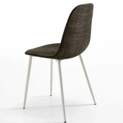 Kunstrattan Schalenstuhl in Braun Macorys mit Stahl Gestell Weiß (4er Set)^Wohnen Clearance