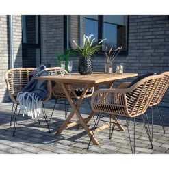 Kunstrattan Tischsessel & Holztisch - Freshna (fünfteilig)^Wohnen