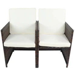 Kunstratten Outdoorstühle in Braun - Dorau (2er Set)^Wohnen Discount