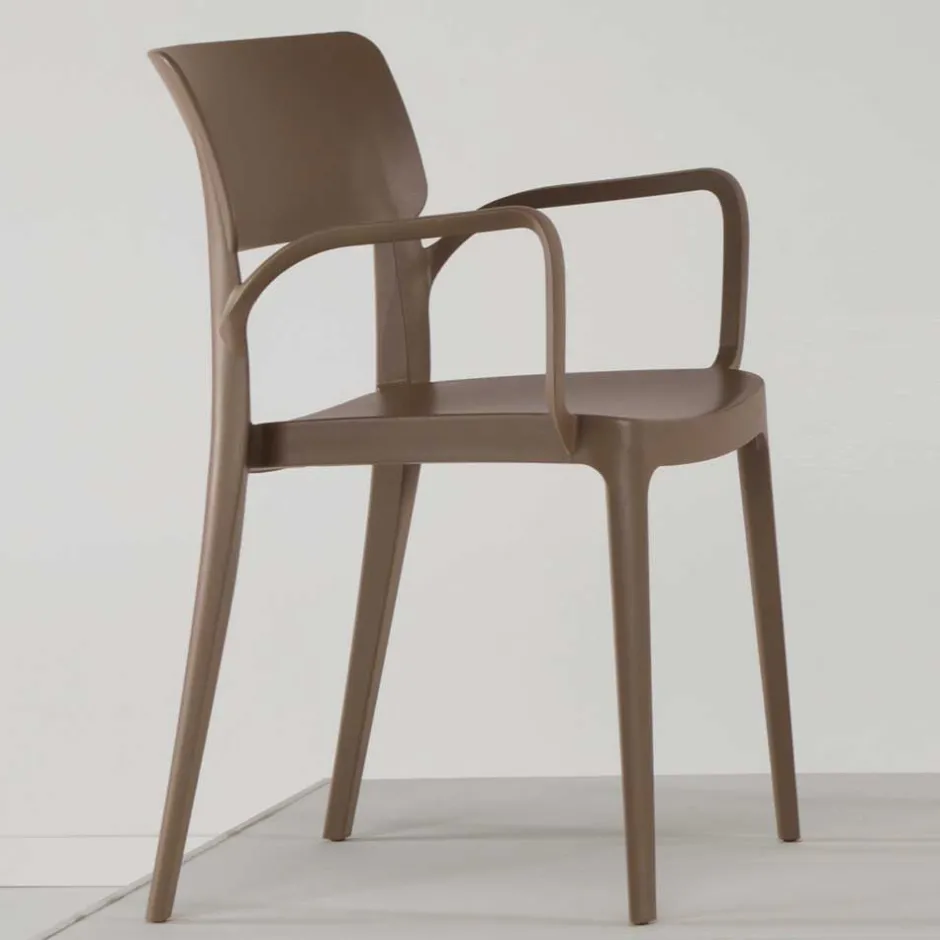 Kunststoffstühle mit Armlehnen - stapelbar - Nagati (4er Set)^Wohnen Outlet
