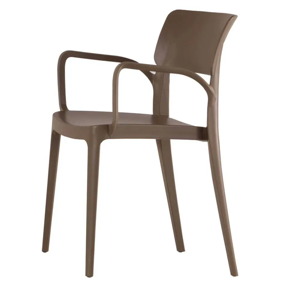 Kunststoffstühle mit Armlehnen - stapelbar - Nagati (4er Set)^Wohnen Outlet