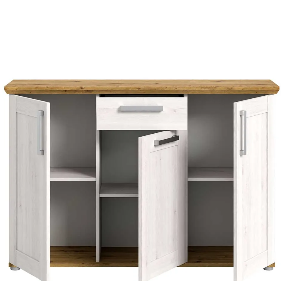 Landhaus Anrichte in Holzoptik Lärche Weiß - Tocella^Wohnen Best