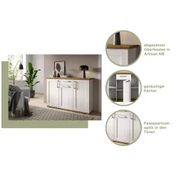 Landhaus Anrichte in Holzoptik Lärche Weiß - Tocella^Wohnen Best