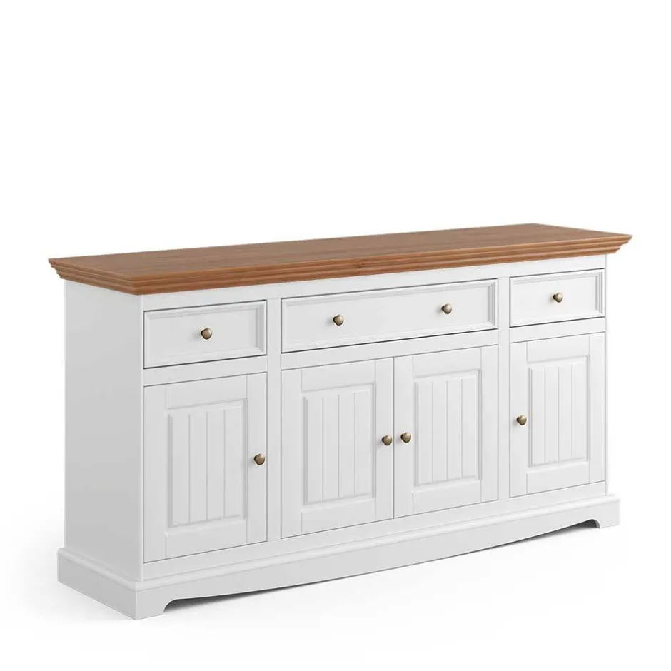 Wohnen Landhaus Anrichte mit Metallgriffen - Bordona