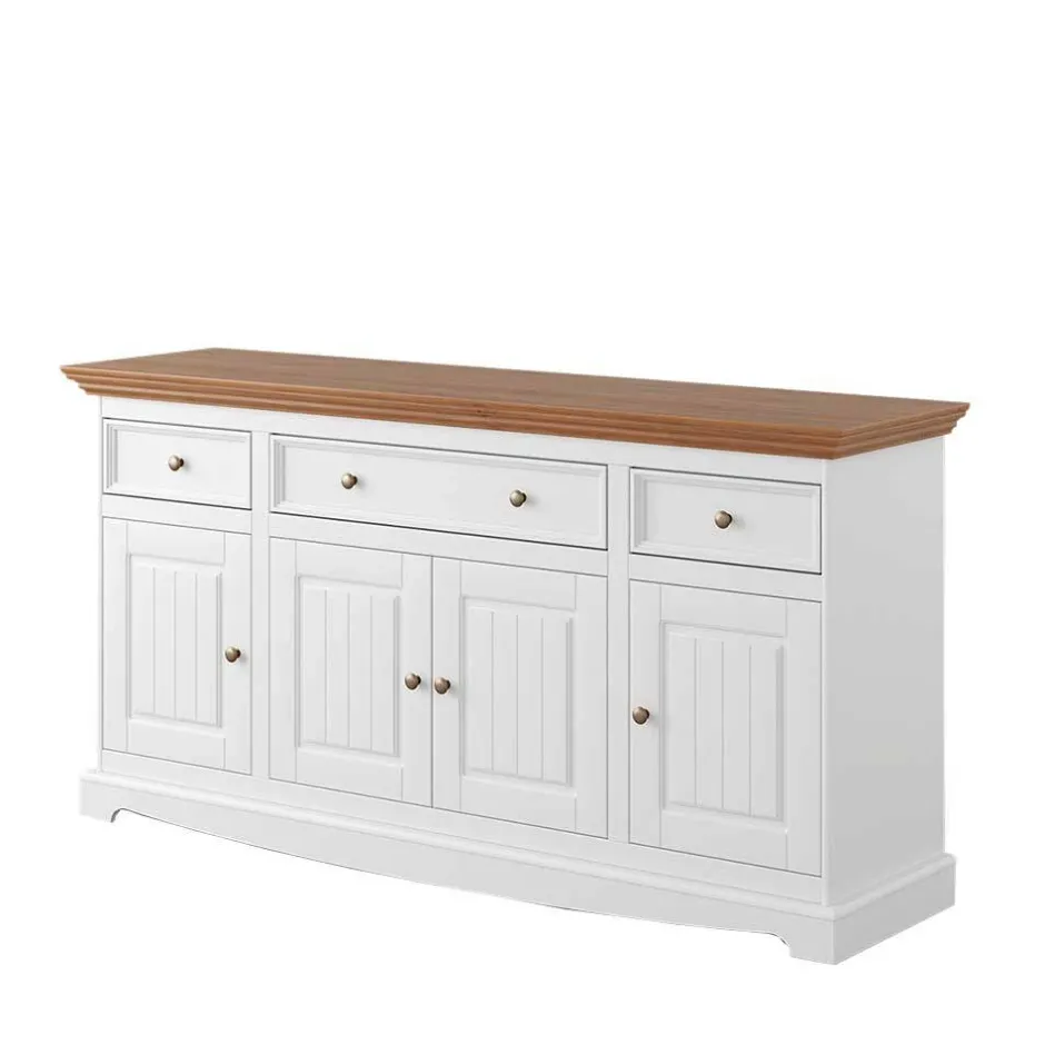 Wohnen Landhaus Anrichte mit Metallgriffen - Bordona