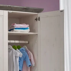 Kinder Wohnen Landhaus Baby Kleiderschrank mit Schubladen - Rimesca
