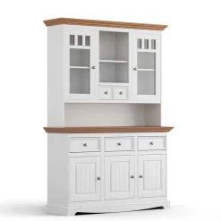 Landhaus Buffet in Weiß mit Eiche - Bordona^Wohnen Discount
