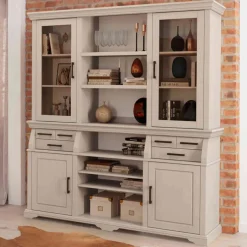 Wohnen Landhaus Buffetschrank in Weiß Kiefer gewachst - Curcay