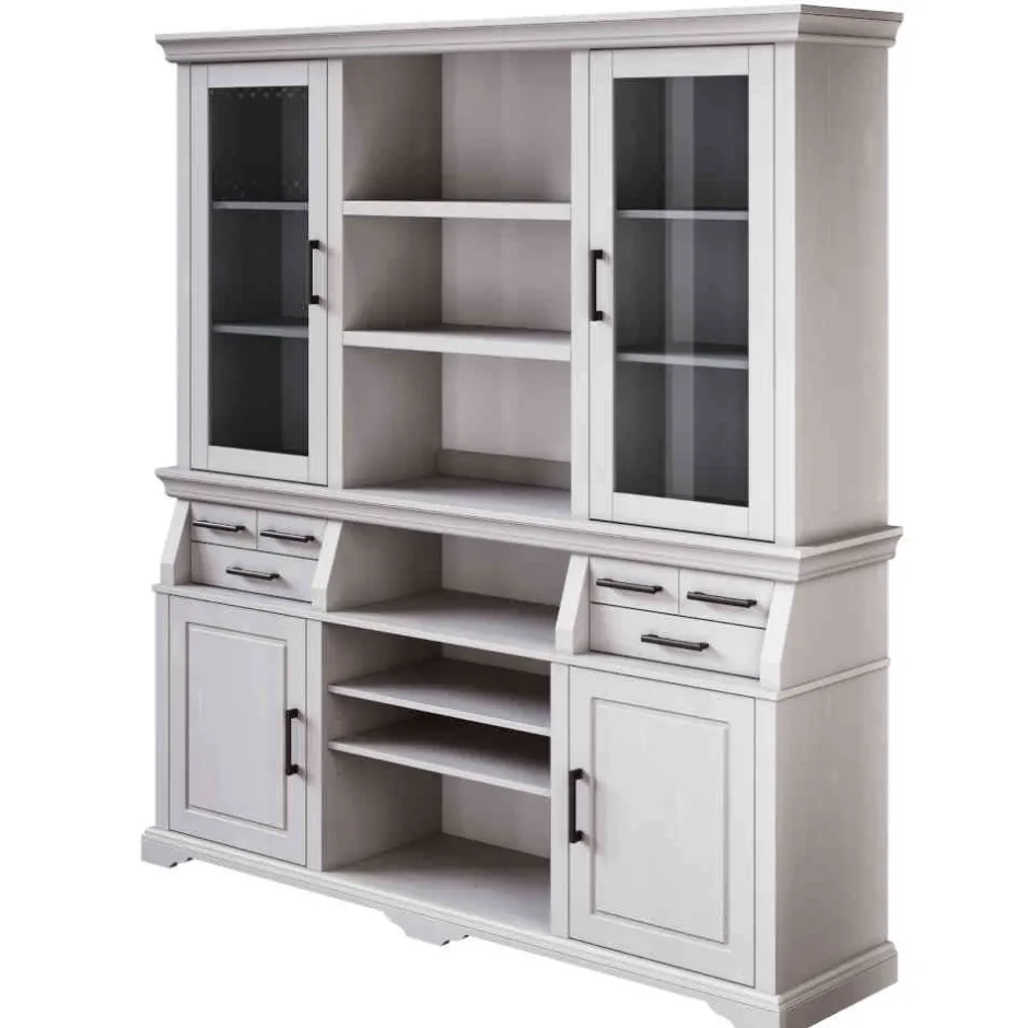 Wohnen Landhaus Buffetschrank in Weiß Kiefer gewachst - Curcay