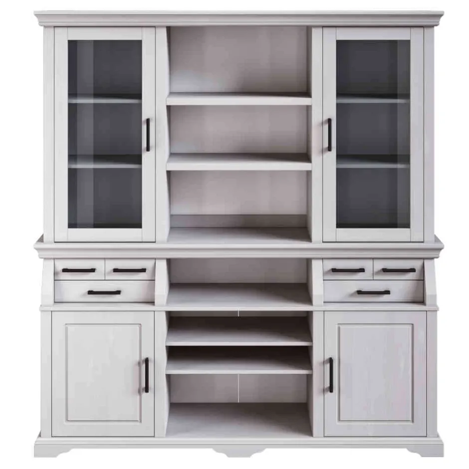 Wohnen Landhaus Buffetschrank in Weiß Kiefer gewachst - Curcay