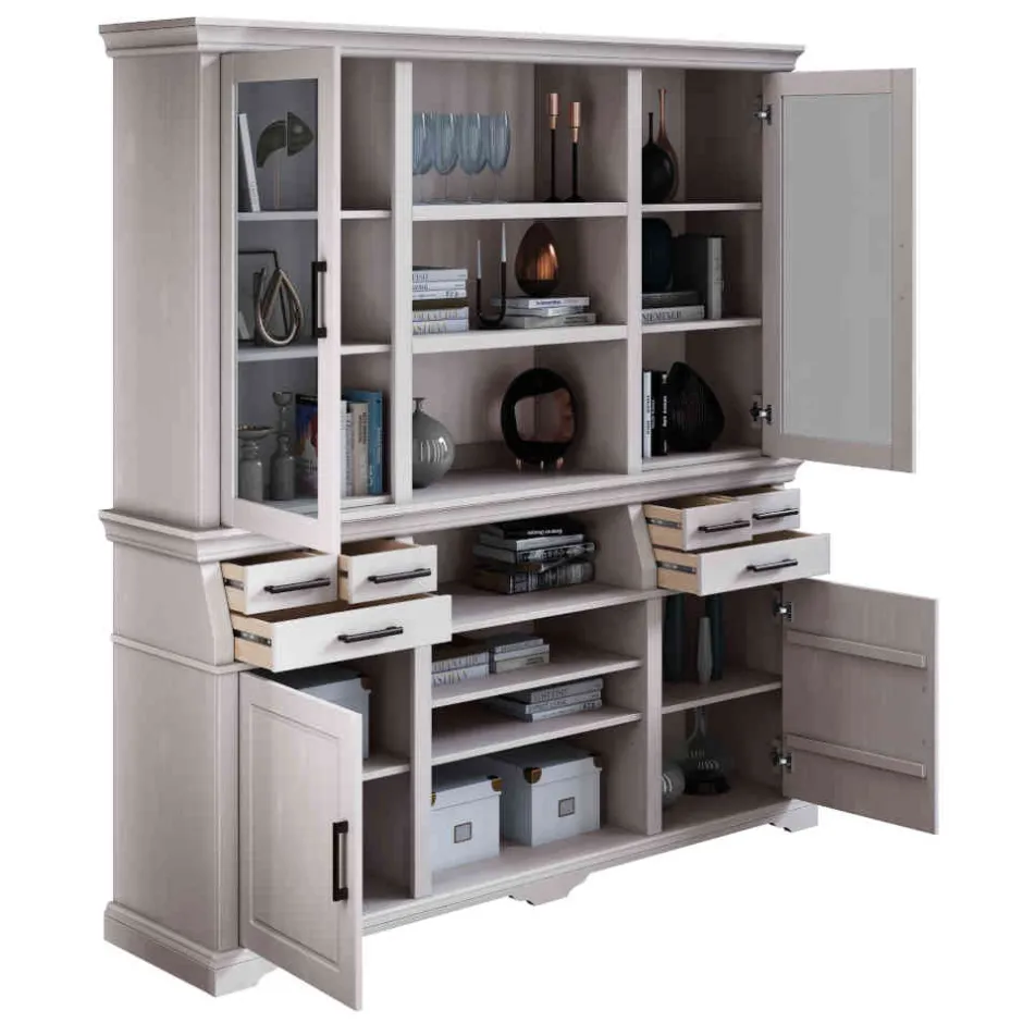 Wohnen Landhaus Buffetschrank in Weiß Kiefer gewachst - Curcay