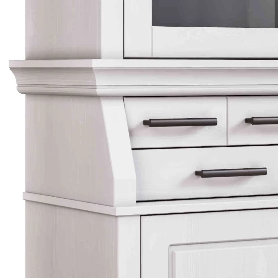 Wohnen Landhaus Buffetschrank in Weiß Kiefer gewachst - Curcay