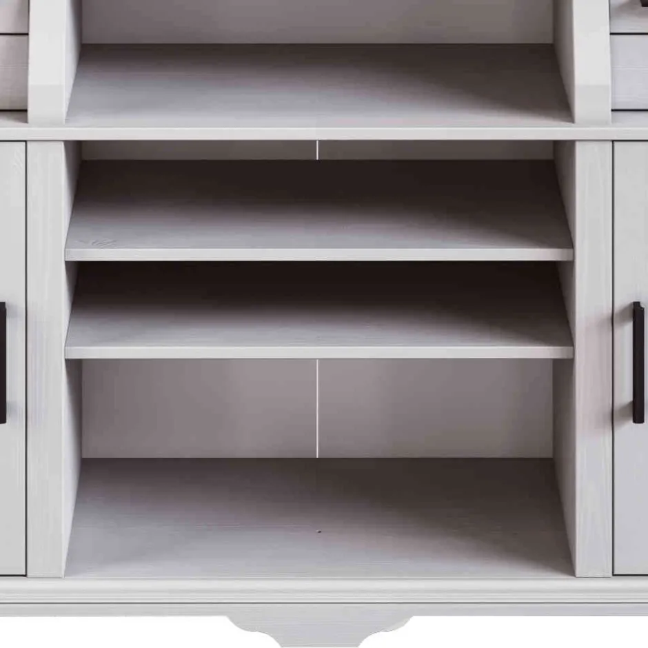 Wohnen Landhaus Buffetschrank in Weiß Kiefer gewachst - Curcay