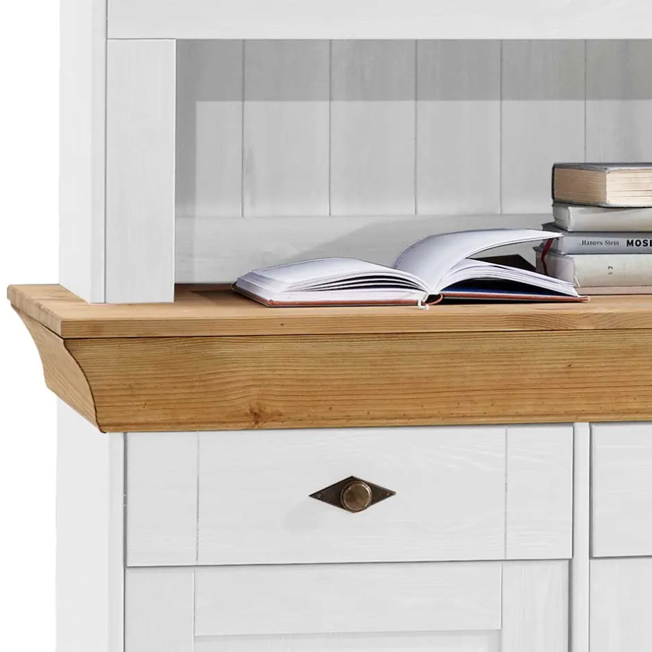 Wohnen Landhaus Buffetvitrine Sibiuta in Weiß